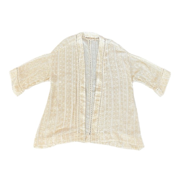 Soft Surroundings Cream Cardigan with Cable Knit and Dolman Sleeves - Picture 4 of 16